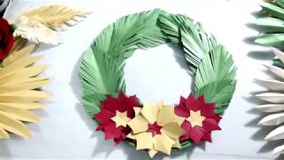 Cara membuat dekorasi hiasan natal dari kertas | hiasan pintu saat natal | diy christmas decoration