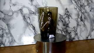 Стеклянная кружка с инициалом стразами