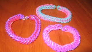 Как плести браслеты и колечки из резинок Rainbow Loom Bands.Стиль французская коса.Идеи рукоделия.