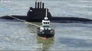 CVP - Rc Tug Boat 510 towing Rc Submarine U-31