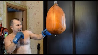 Боксёрская груша. 3ч. Проверка на Прочность. Эксклюзивные изделия из кожи.