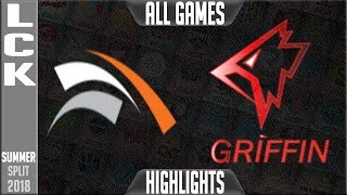 HLE vs GRF Highlights ALL GAMES | LCK Summer 2018 Week 5 Day 3 | Hanwha Life vs Griffin Series