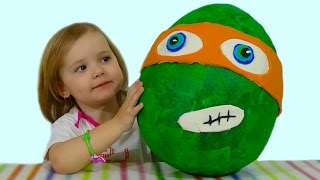 Черепашки Ниндзя  огромное яйцо с сюрпризом открываем TMNT