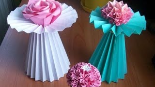 Поделки Своими Руками Для Дома. Ваза Подставка Из Бумаги. Ваза Оригами Origami Vase