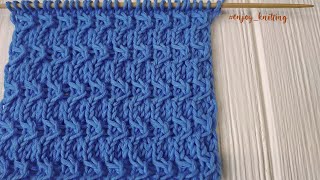 КРАСИВЫЙ Рельефный узор спицами ПОЛУМЕСЯЦ / Crescent Stitch knitting pattern