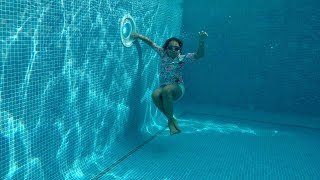 TIANA'S SWIMMING LESSONS DEEP UNDERWATER!!