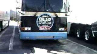 Touring the college game day tour bus