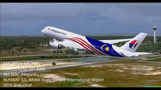 (FSX) Malaysia Airlines A359 "Negaraku" Livery Take Off Runway 32L KLIA