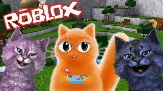 РОБЛОКС ЧЕЛЛЕНДЖ с ЛАНОЙ И ЛЕО roblox Epic Minigames говорящий КОТ ДЖЕМ играет