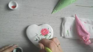 Роспись по мокрому рисунок роза. Роспись пряников с Юлией Милье./how to decorate wet on wet cookie