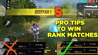 Free Fire | 5 Pro Tips To Win Every RankGame !! | Rank Matches Booyah Tips & Trickes !!!