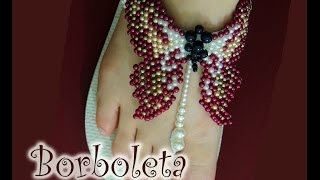 Chinelo decorado: borboleta de pérolas (PARTE 1)