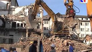 CAT & Liebherr Demolition Work / Abbruch Katholische Kirche Stuttgart, 16.11.2006.