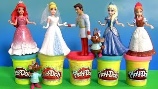 Play Doh Disney Princess Cinderella's Fairytale Wedding MagiClip Bridesmaids Anna Elsa Magic-Clip
