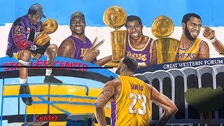LeBron James Gets New Lakers Mural and  Fans Help To Repaint After Vandalism in Los Angeles!