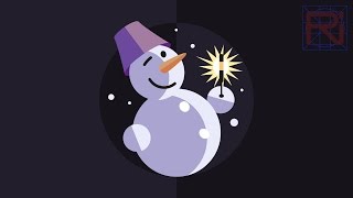 Ускоренное видео создания иконки Снеговик