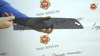 Защитная сетка переднего бампера Renault Logan 2004—2010 (russ-artel.ru)