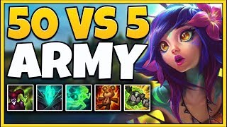 *MASSIVE ARMY* 5 CHAMPIONS. 5 SUMMONERS. (RIDICULOUS) - League of legends