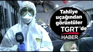 Çin'den Türk Yolcularını Tahliye Eden Uçaktan Görüntüler