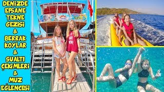 DENİZDE EFSANE TEKNE TURU & SUALTI ÇEKİMLERİ & BERRAK KOYLAR & MUZ EĞLENCESİ Eğlenceli Çocuk Videosu
