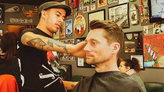 The Nomad Barber Haircut - HairCut Harry is tidied up by The Nomad Barber.