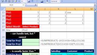 Excel Formula Efficiency 1: SUMPRODUCT function 12 Examples