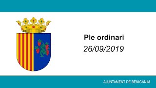 PLE ORDINARI DEL 26 DE SETEMBRE DE 2019