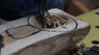 Изготовление куксы из сырой березы Carving kuksa from green wood birch
