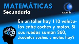 Problema resuelto con sistema de ecuaciones lineales - Ejemplo 4 - Matemáticas Secundaria