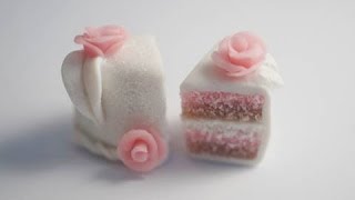 Pale Neapolitan Cake Tutorial, Polymer Clay Miniature Food Tutorial