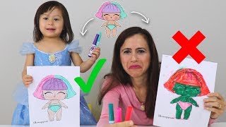 DESAFIO COLORINDO COM 3 CORES ABRINDO LOL SURPRESA Com a Chloe