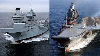 HMS Queen Elizabeth vs Admiral Kuznetsov Aircraft Carrier