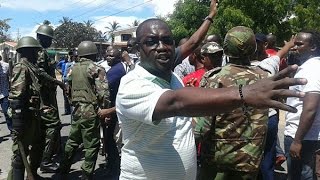 Drama outside Coast regional police HQ as police try to contain Hassan Joho supporters