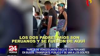 Venezolano discute con peruano y se agarran a golpes en bus de transporte público