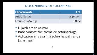 Cómo recetar fórmulas magistrales con glicopirrolato para exceso de sudoración