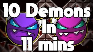 Geometry Dash ~ 10 Demons Speedrun (11:16:125) [WR]