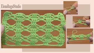 Вязание крючком. Простой и красивый узор. Урок 1