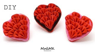 РЕЗИНКИ ВАЛЕНТИНКИ ИЗ РЕПСА КАНЗАШИ МК / DIY VALENTINES DAY KANZASHI TUTORIAL (SIMPLE WAY)