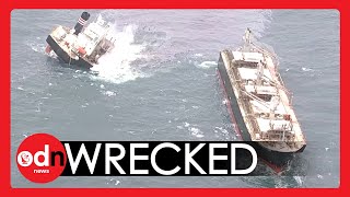 Cargo Ship SNAPS in Two Causing Oil Spill