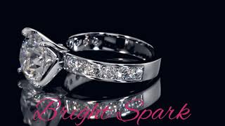 Кольцо с центральным муассанитом 3,6 карата и дорожкой Marianne от Bright Spark