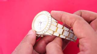Rolex Yachmaster 2 Gold Watch Fully Iced Out 29.50 Carat Diamonds