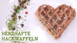 Rezept: Herzhafte Hackwaffeln in Herzform selber machen