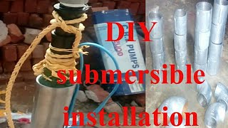Submersible water pump fitting in borewell/submersible pump installation at home/CRI motor DIY