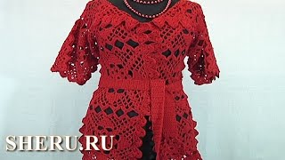 Кардиган связанный из мотивов крючком Урок 30 часть 2 из 2