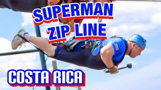 SUPERMAN ZIP LINE  (Best Zip Line Ever)-  Diamante Eco Adventure Park - GUANACASTE, COSTA RICA