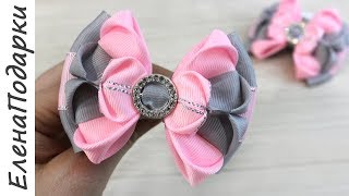 Бант из ленты / DIY / Bows bow / arco / Канзаши мастер класс ЕленаПодарки