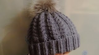 Шапка спицами для начинающих_Часть_1