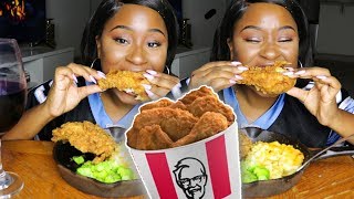 JUICY MUKBANG! FRIED CHICKEN, MAC N CHEESE AND MORE!