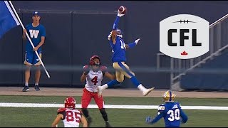Sayles goes full "Jumpman" to take away a TD | CFL 2019