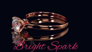 Кольцо из розового золота с муассанитом 0.8 карата и сюрпризом Caliri от Bright Spark